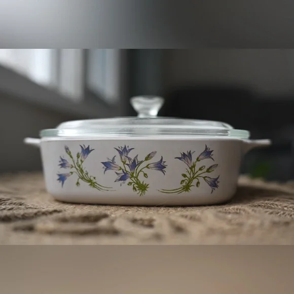 Vintage CorningWare Blue Dusk 1Qt 1L Casserole Dish with Lid Pyrex Made In USA - Picture 1 of 16